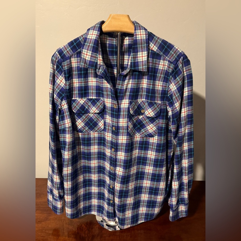 Eddie Bauer Flannel Button Up Shirt Womens XL